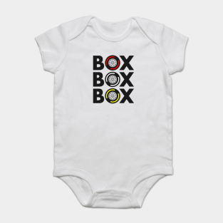 Formula 1 Baby Bodysuit - "Box Box Box" F1 Tyre Compound Design by DavidSpeedDesign